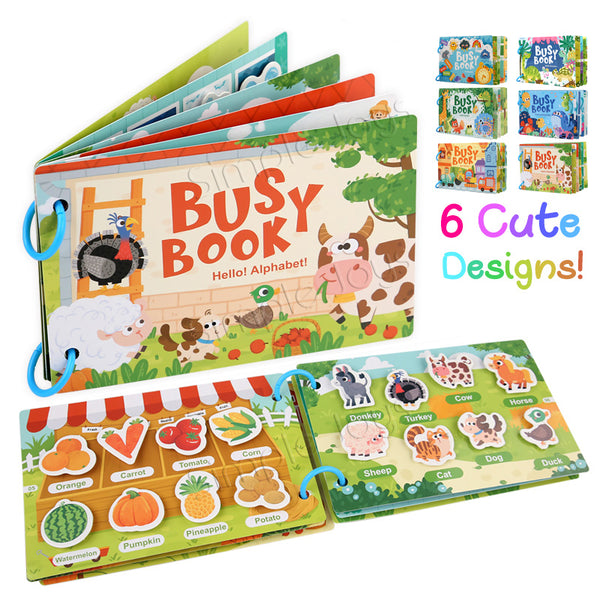 (Full Set of 6 Books) Preschool Quiet Busy Book for Toddlers 3+ Early Educational Velcro Sensory Toys