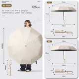 Automatic Big Umbrella With Fun Ring Hook Handle Windproof UV Block Clip & Go Travel Umbrella