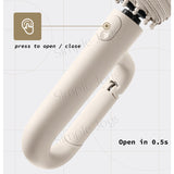 Automatic Big Umbrella With Fun Ring Hook Handle Windproof UV Block Clip & Go Travel Umbrella