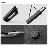 Automatic Big Umbrella With Fun Ring Hook Handle Windproof UV Block Clip & Go Travel Umbrella