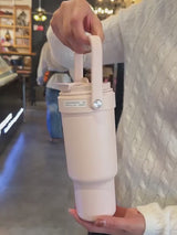 Ceramic Thermal Tumbler With Handle Water Bottle That Fits Most Cup Holder