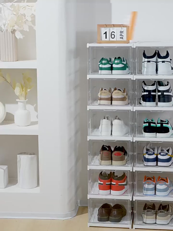 Foldable Shoe Box Clear Transparent Storage Space-saving Easy Installation