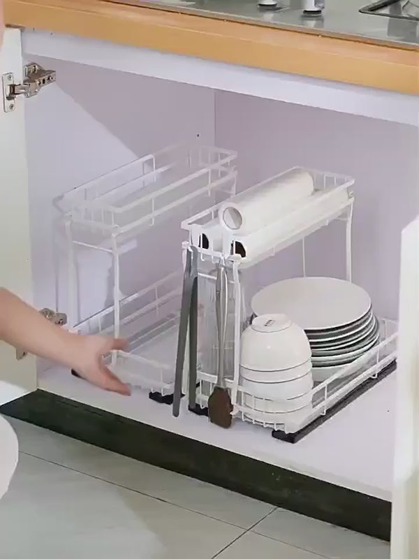 2-Tier Pull-out Kitchen Cabinet Organizer Storage