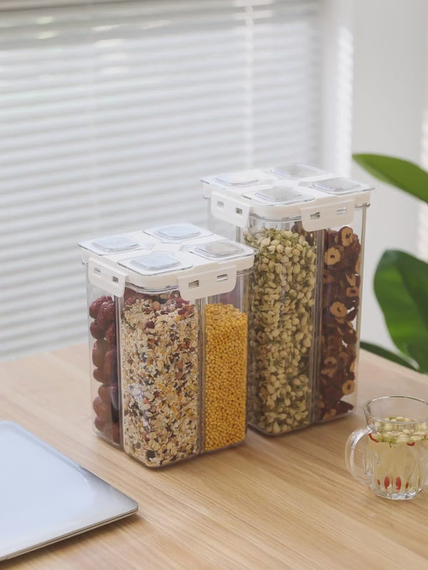 Customizable 4-in-1 Food Storage Container Kitchen Refrigerator Organizer With Airtight Locking