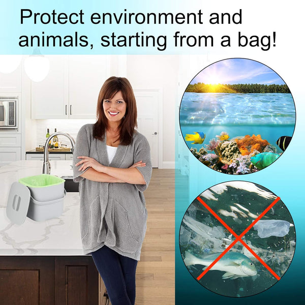 Eco-Friendly Compostable Bin Liners 100pcs - Biodegradable Trash Bags