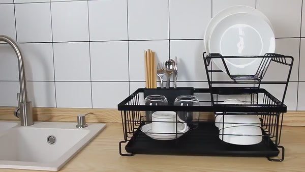 Nordic Dish Drying Rack with Removable Tray Drainer For Kitchen Countertop