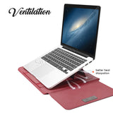 Laptop Sleeve Bag Foldable Stand PU Leather Case with Mouse Pad