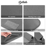 Laptop Sleeve Bag Foldable Stand PU Leather Case with Mouse Pad