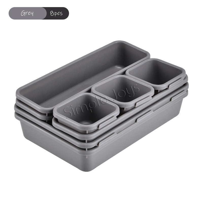 8-Piece Drawer Organizer Divider Storage Box For Stationery Jewelry Comestic Utensil