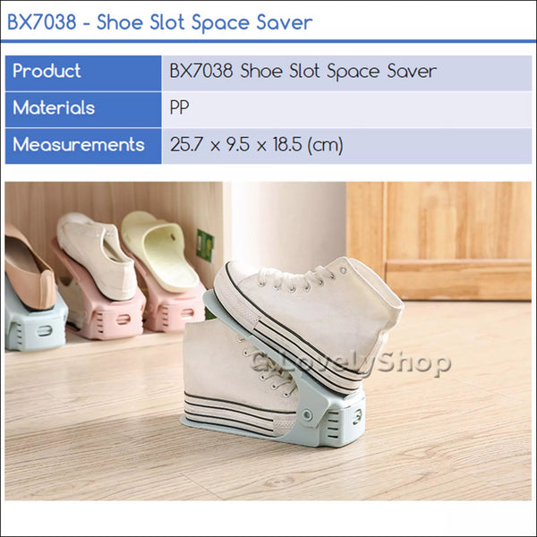 [Bundle of 10] Shoe Slot Space Saver Organizer Shoe Stacker