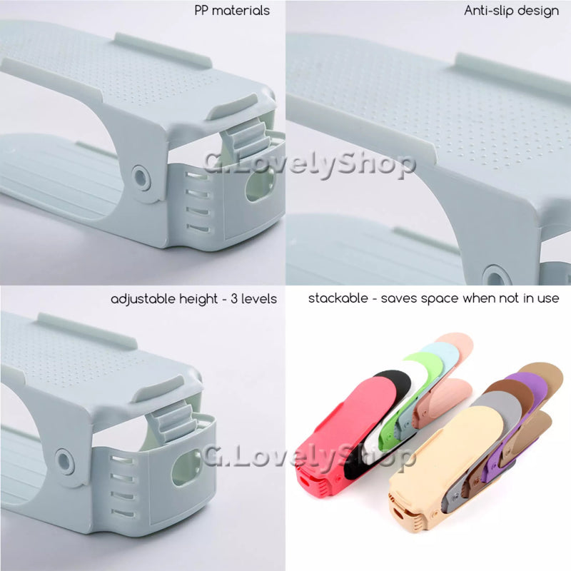 [Bundle of 10] Shoe Slot Space Saver Organizer Shoe Stacker