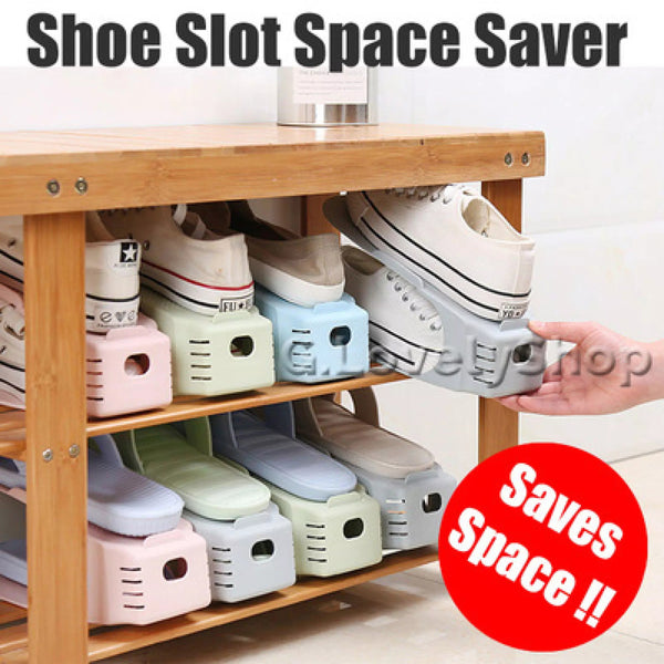 [Bundle of 10] Shoe Slot Space Saver Organizer Shoe Stacker