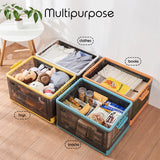 Foldable Storage Box Multipurpose Collapsible Stackable Bins With Wheels