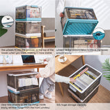 Foldable Storage Box Multipurpose Collapsible Stackable Bins With Wheels