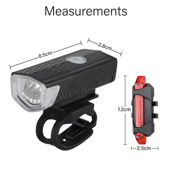 Bicycle Light Front And Rear Bike Accessories Rechargeable By USB