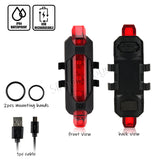 Bicycle Light Front And Rear Bike Accessories Rechargeable By USB