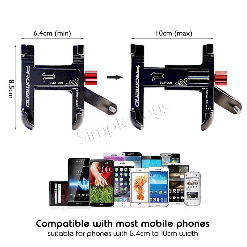 PROMEND Bicycle Phone Stand Bike Holder Mount Durable Aluninium Alloy