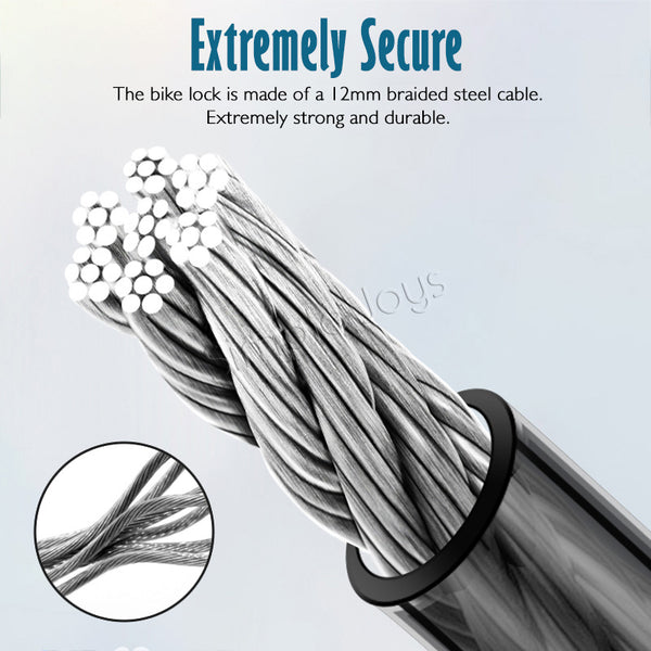 Bicycle Lock Coiling Cable Bike Lock With 5 Digit Password