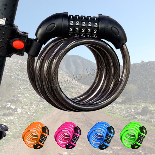 Bicycle Lock Coiling Cable Bike Lock With 5 Digit Password