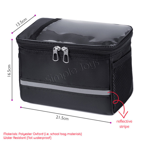 Compact Bicycle Front Bag For Handlebar With Transparent Window Bike Accessories