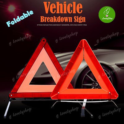 Foldable Car Emergency Breakdown Sign Warning Safety Reflective Signs Vehicle Parking Tripod