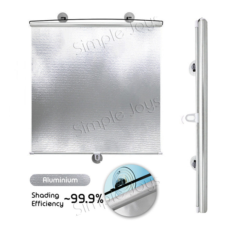 Sunshade Blackout Roller Blind Curtain With Suction Cups For Windows Or Car Windscreen