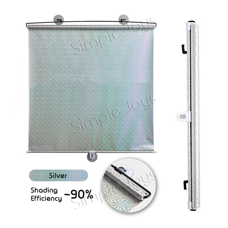 Sunshade Blackout Roller Blind Curtain With Suction Cups For Windows Or Car Windscreen