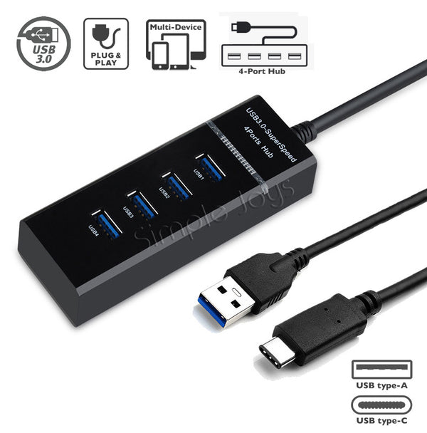 High Speed USB 3.0 Hub 4-Port With Type A Or Type C Connector Option