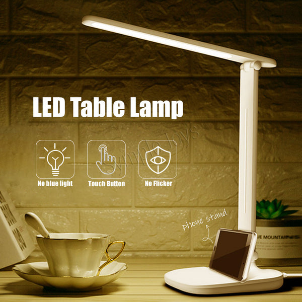 LED Light Dimmable Bedside Desk Table Lamp Adjustable Study/Work/Reading Light Eye Care Protection Shield