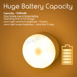 Button LED Night Light Rechargeable Super Long Lasting