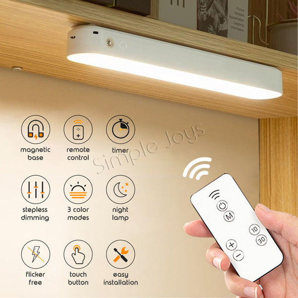 Remote Control Dimmable LED Study Lamp Night Light With Magnetic Base