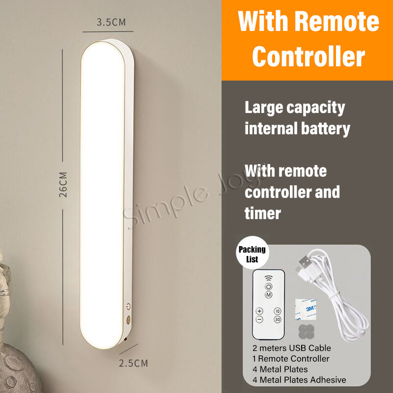 Remote Control Library Light Remote Control Dimmable LED Study Lamp Night Light With Magnetic Base ...