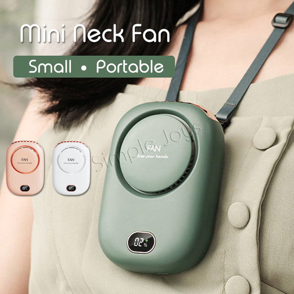 Mini Portable Neck Fan Hanging Personal Necklace Rechargeable Fan