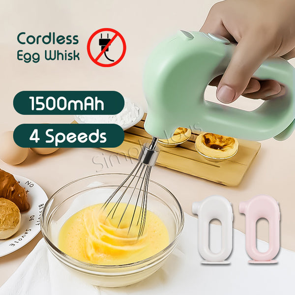 Wireless Electric Egg Whisk Hand Mixer Beater Cordless Foam Maker USB Type-C Rechargeable