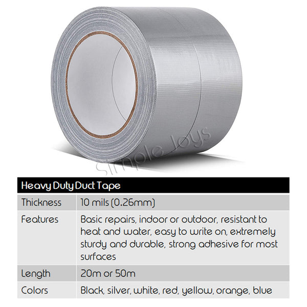 Heavy Duty Duct Tape Industrial Strength No Residue Upon Removal