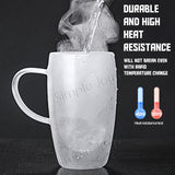 (Bundle of 3) Double Wall Drinking Glass Mug Insulated Coffee Cup With Handle