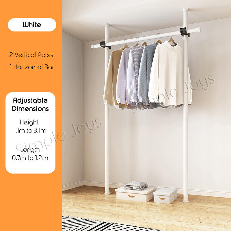 Clothing Rack Laundry Room Bar To Hang Clothes Floor To Ceiling