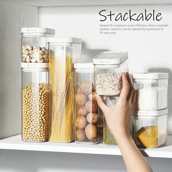 Airtight Food Storage Containers with Easy Lock Lids For Kitchen Pantry Or Refrigerator Organization and Storage