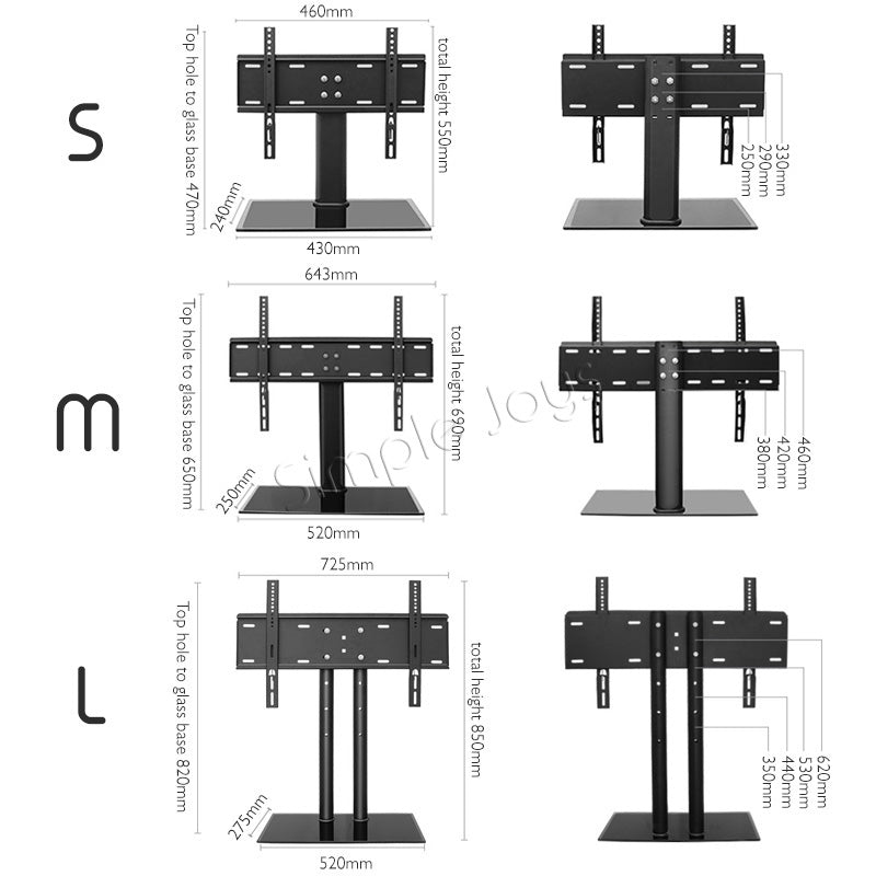 TV Stand Universal Wall Mount On Table Or Console For 26-65 inch VESA