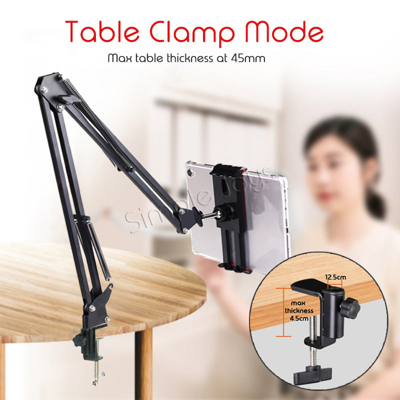 Universal Adjustable Phone Floor Stand Tablet Holder For Table Or Bed Frame