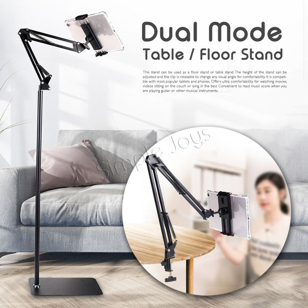 Universal Adjustable Phone Floor Stand Tablet Holder For Table Or Bed Frame