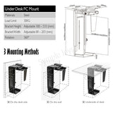 CPU Holder Under Desk Mount Adjustable Wall PC Stand Heavy Duty Computer Tower Casing Holder