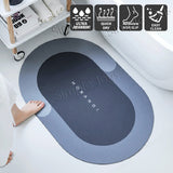 Super Absorbent Bath Floor Mat Soft Diatomite Bathroom Rug Shower Carpet