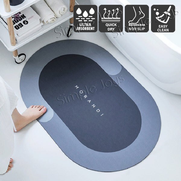 Super Absorbent Bath Floor Mat Soft Diatomite Bathroom Rug Shower Carpet