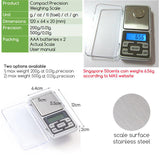 Digital Pocket Weighing Scale Mini for Jewelry Kitchen Baking Weight Up to 0.01g Stainless Steel Backlit Display