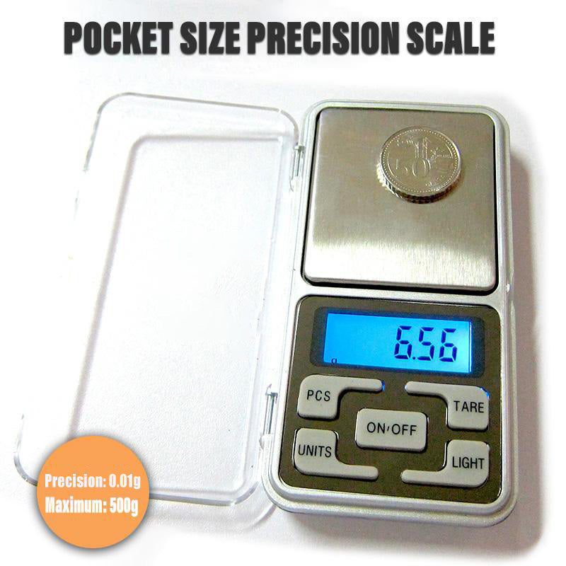 Digital Pocket Weighing Scale Mini for Jewelry Kitchen Baking Weight Up to 0.01g Stainless Steel Backlit Display