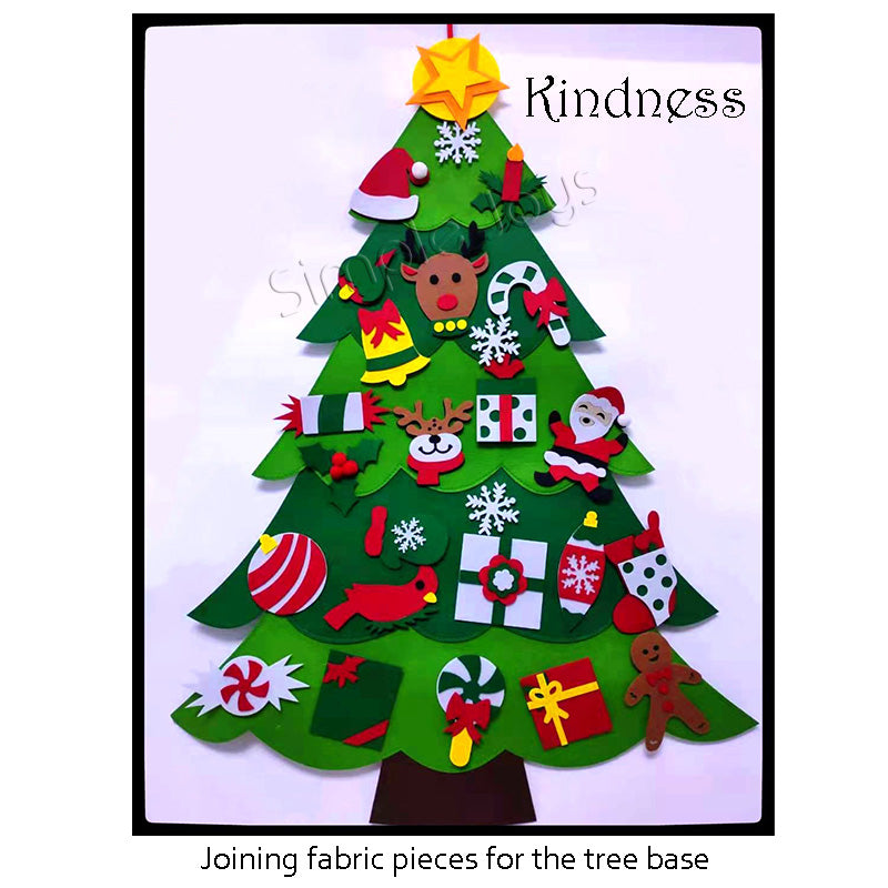 2022 DIY Felt Christmas Tree with Detachable Ornaments on Velcro