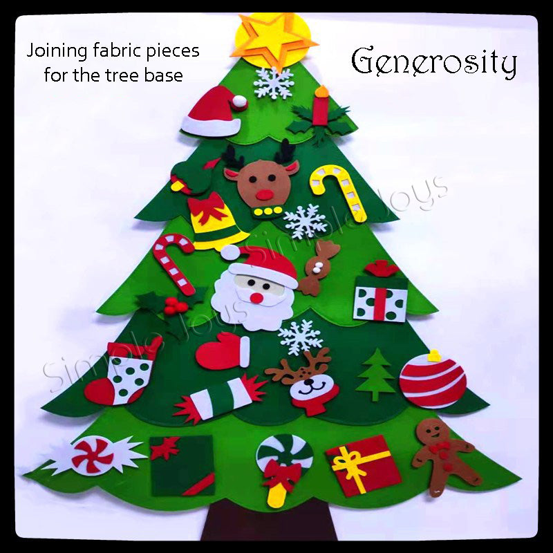 2022 DIY Felt Christmas Tree with Detachable Ornaments on Velcro