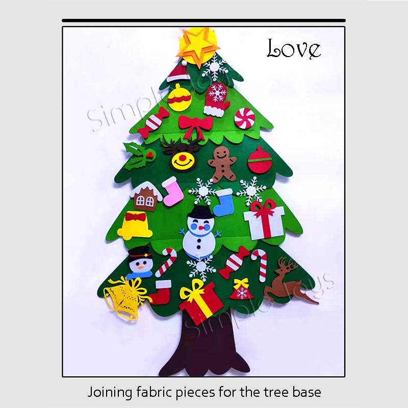 2022 DIY Felt Christmas Tree with Detachable Ornaments on Velcro