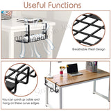 Under Desk Cable Management Organizer Basket Tray Box No Drill Required Comes With Clamp